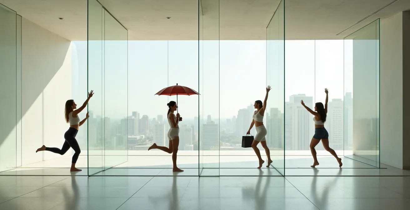 Quatre femmes pratiquant différentes activités à Barcelone